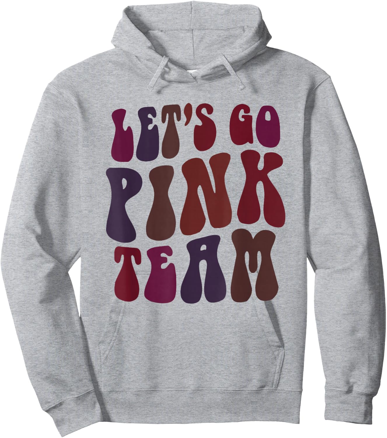 Retro LET'S GO PINK TEAM Girl Camp Breast Cancer Awareness Hoodie - Hoodie | Ash