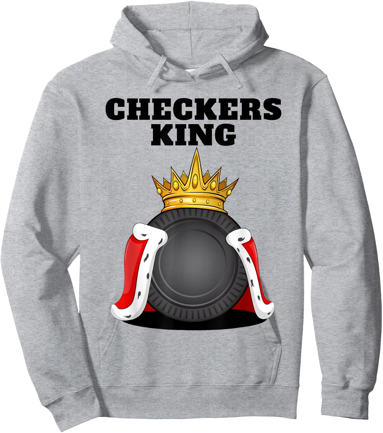 Checkers King Tabletop Board Game Crown Board Gamer Hoodie - Hoodie | Ash