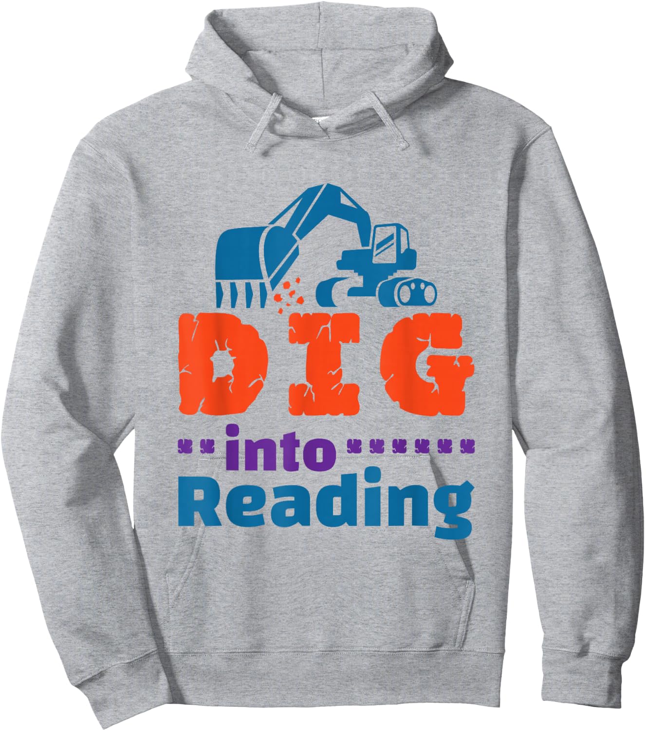 Dig Into Reading Teacher Librarian Themed Cool Reader Book Hoodie - Hoodie | Ash