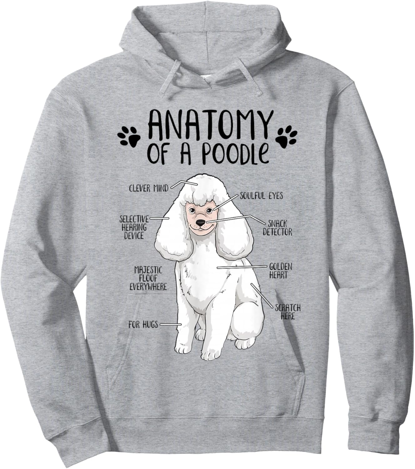 Funny Anatomy Poodle Dog Standard Poodle Owner Poodle Lover Hoodie - Hoodie | Ash