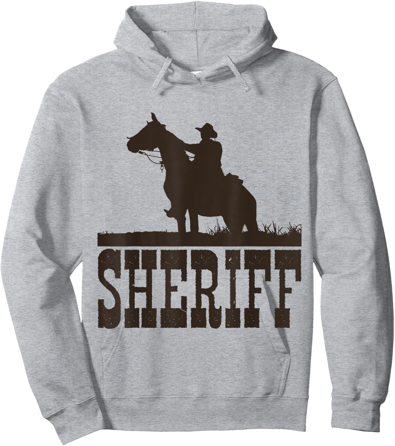 Cowboy Sheriff T Shirt , Horse Rider Western Cool Shirt Hoodie - Hoodie | Ash
