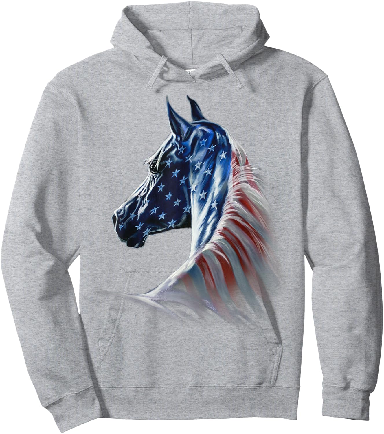 Patriotic Horse American Flag 4th Of July Independence Day Hoodie - Hoodie | Ash