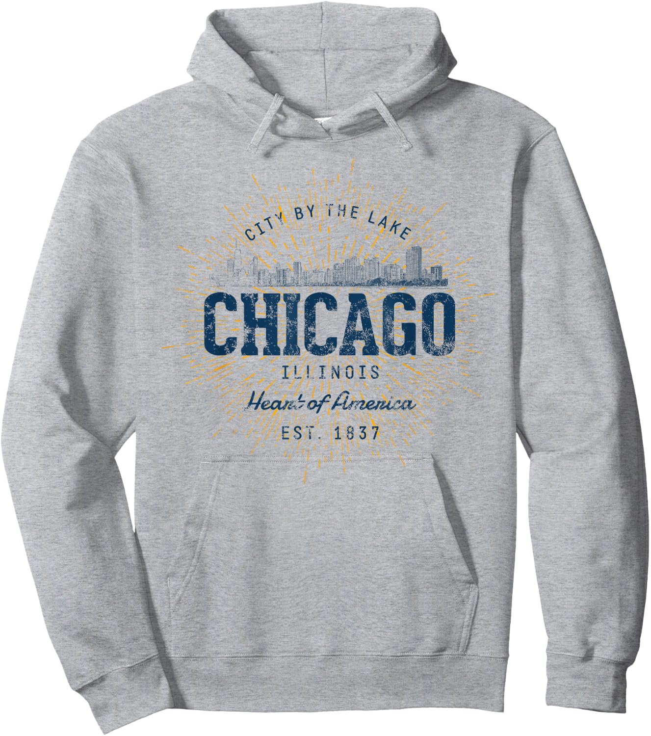 Vintage Retro Style Chicago Hoodie - Hoodie | Ash