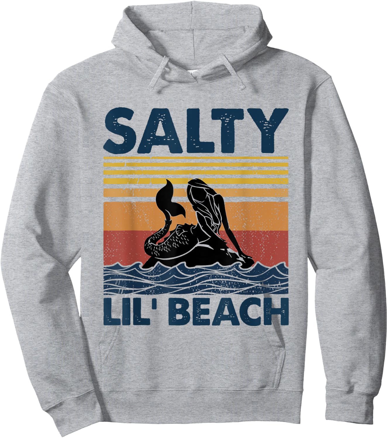 Mermaid Salty Lil' Beach Vintage Funny Hoodie - Hoodie | Ash