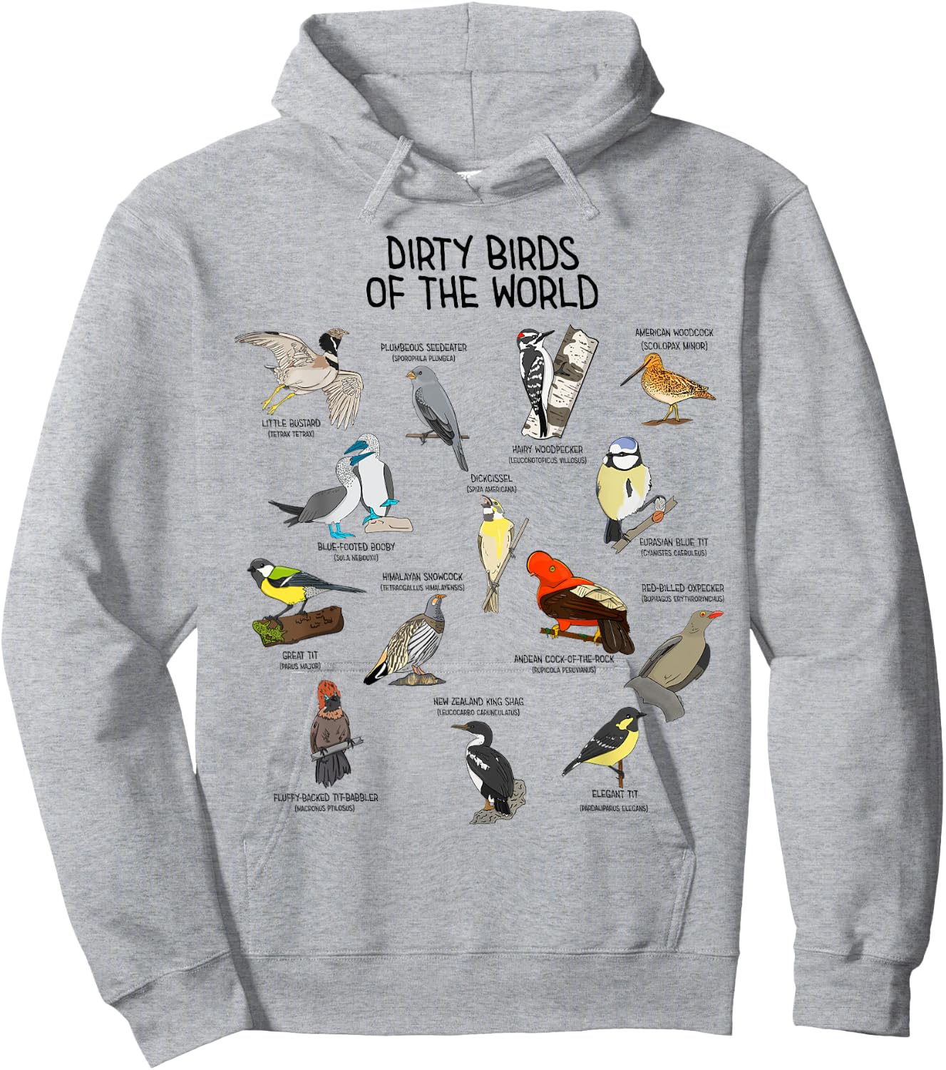 Bird Watching Dirty Birds Of The World Funny Birding Hoodie - Hoodie | Ash