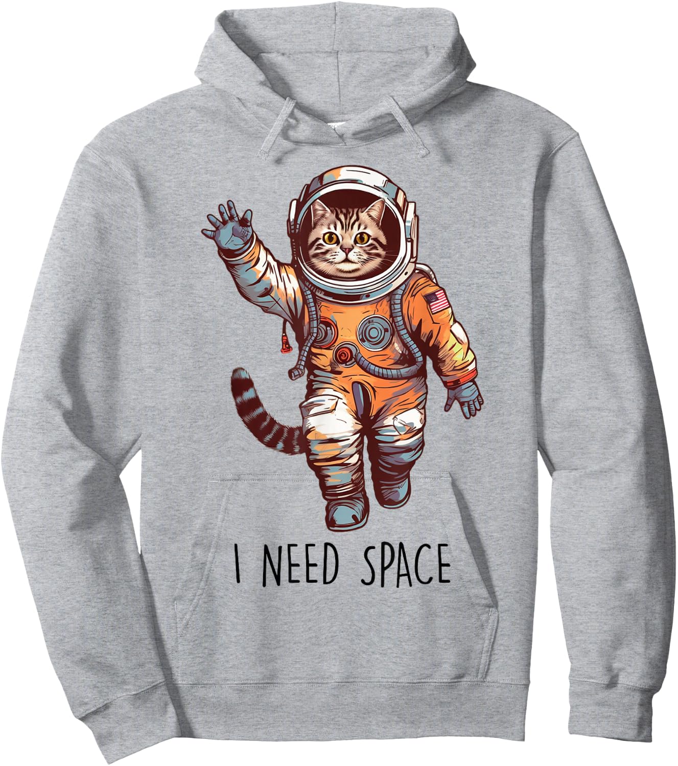 Cat Astronaut, I Need Space Universe Outer Space Kitty Lover Hoodie - Hoodie | Ash