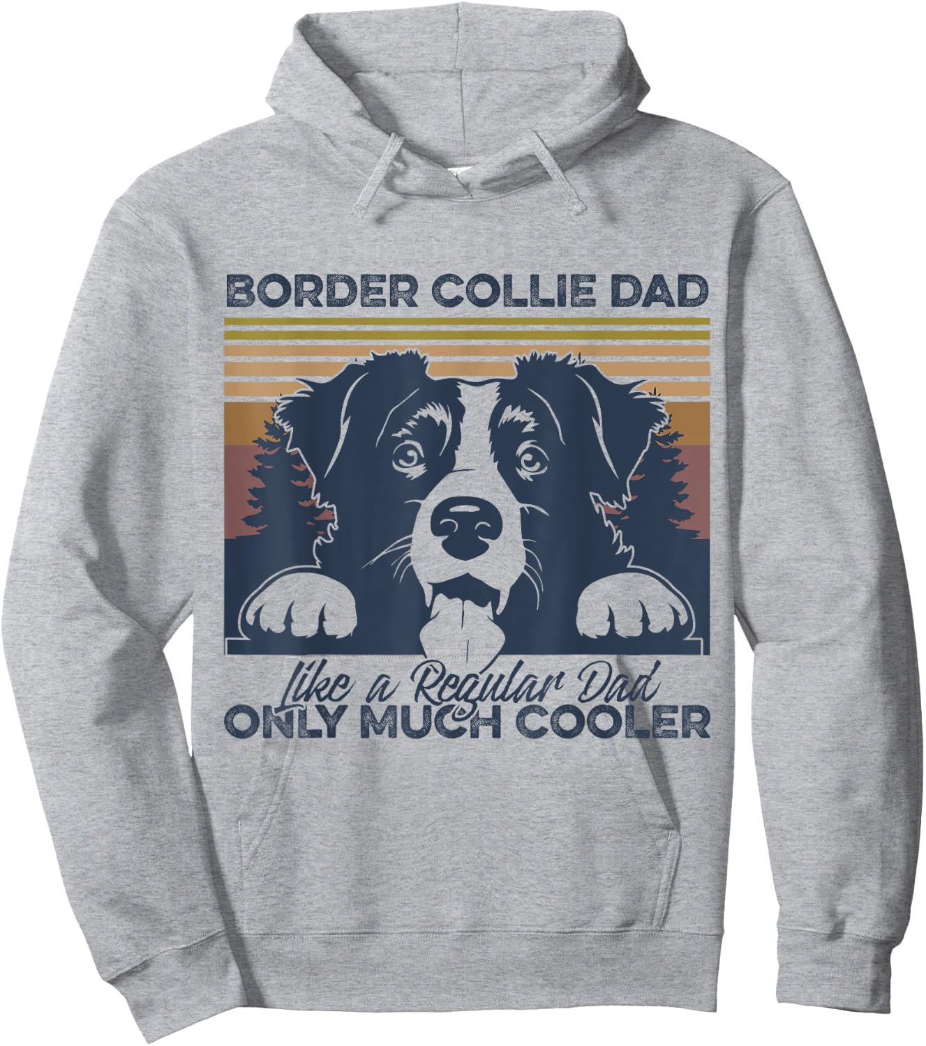 Border Collie dad Owner Fathers Day Christmas Hoodie - Hoodie | Ash