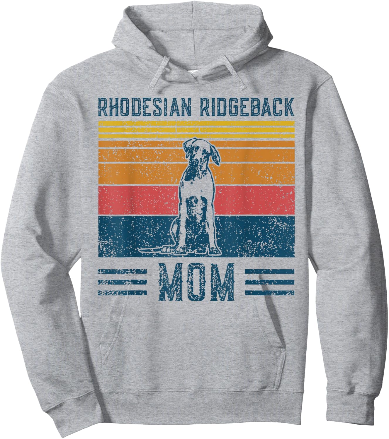 Dog Ridgeback Mom - Vintage Rhodesian Ridgeback Mom Hoodie - Hoodie | Ash