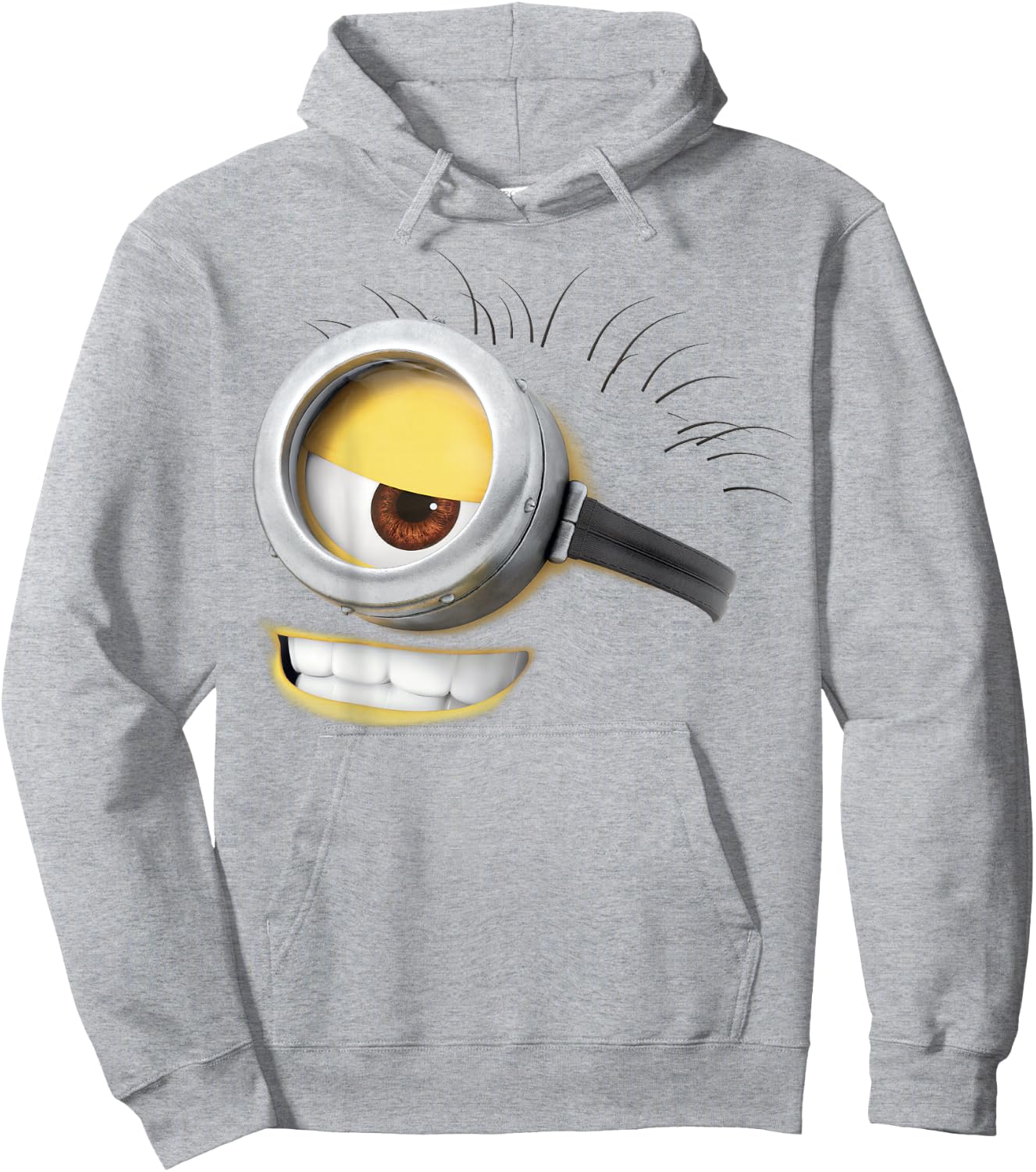 Despicable Me Minions Carl Smirk Face Graphic Hoodie - Hoodie | Ash