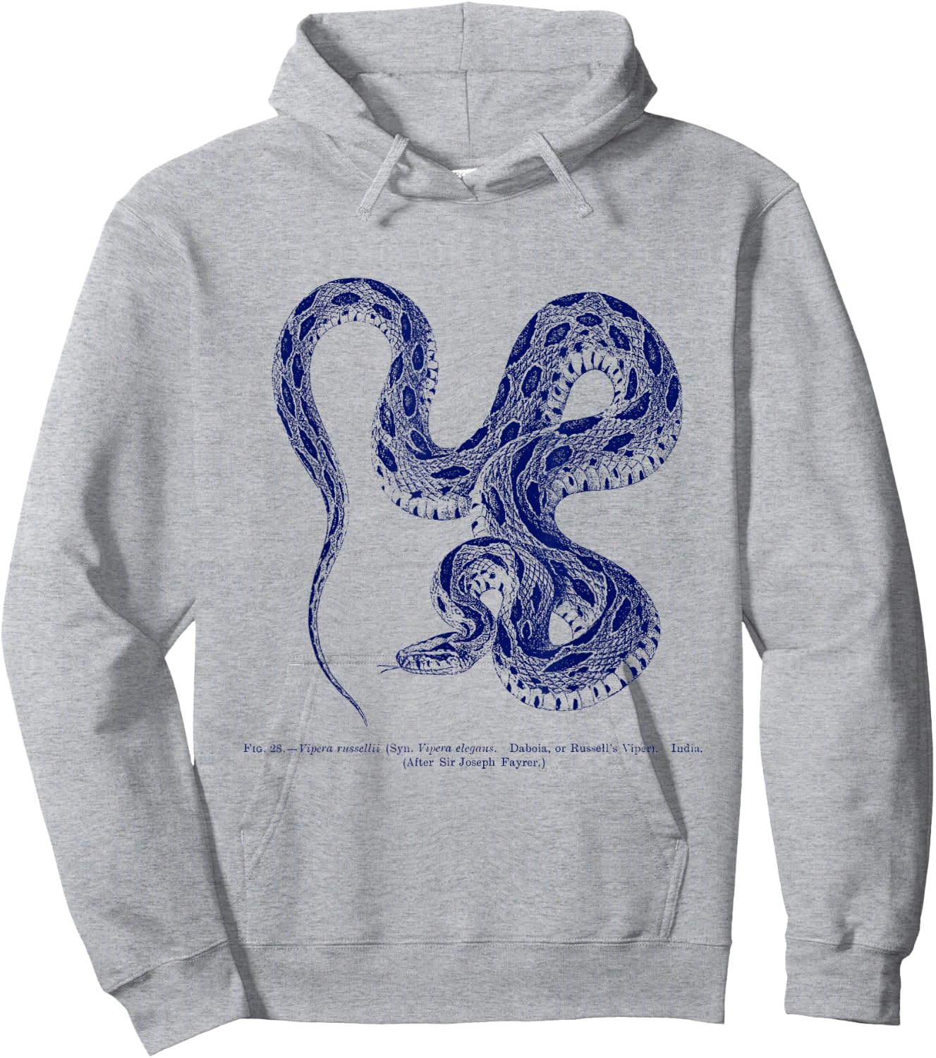 Vintage Ophiology Russell's Viper Snake Hoodie - Hoodie | Ash