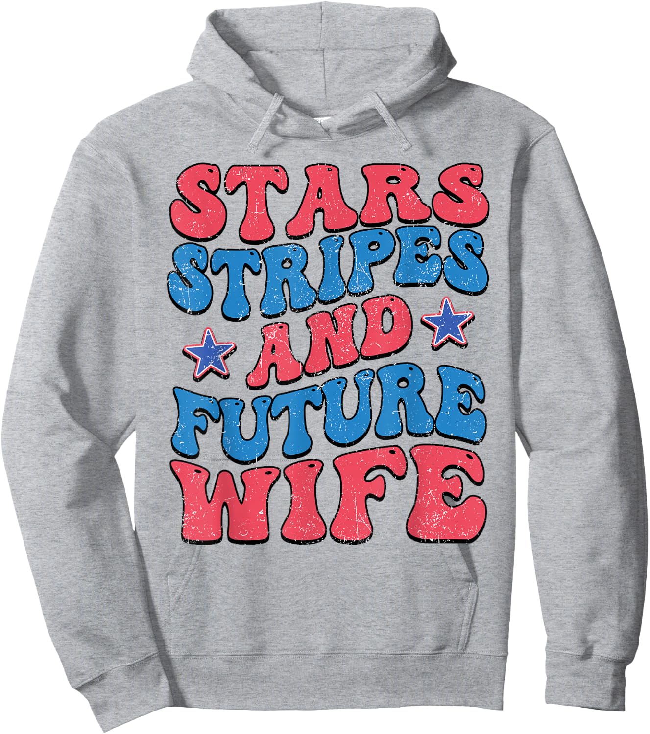 Star stripes and future wife 4th Of July Bachelorette Party Hoodie - Hoodie | Ash