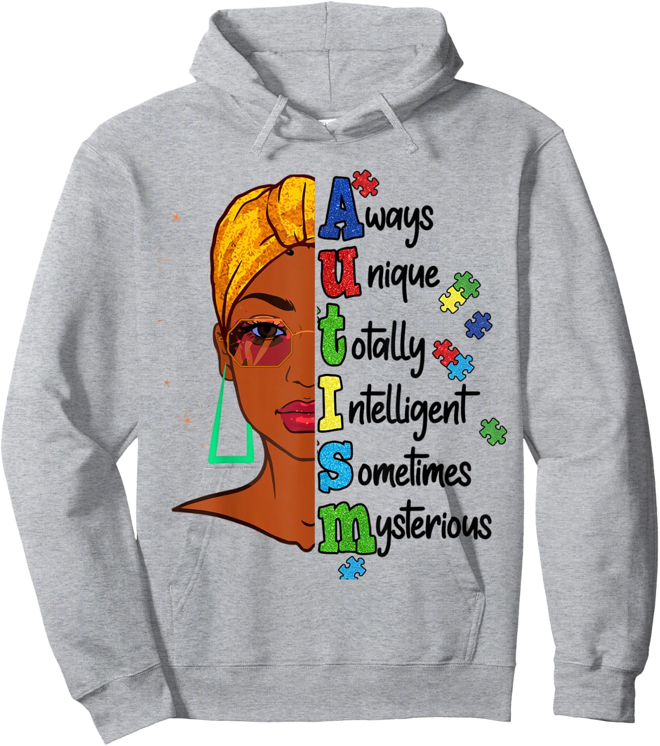 Autism Awareness Month Queen Love Support Women Kid Girls Hoodie - Hoodie | Ash