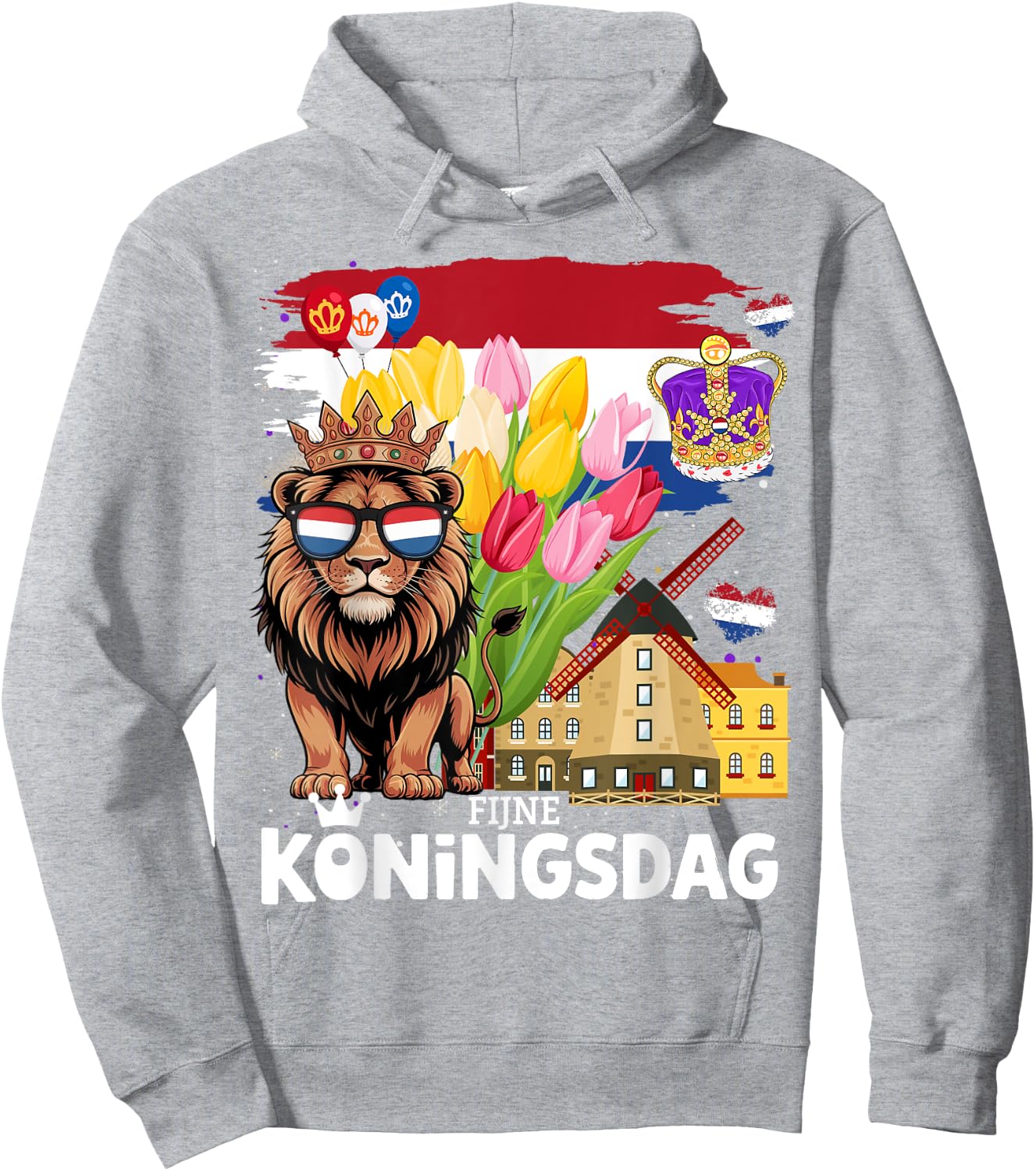 Nederland Flag Outfit Idea For Kids & Koningsdag King’s Day Hoodie - Hoodie | Ash