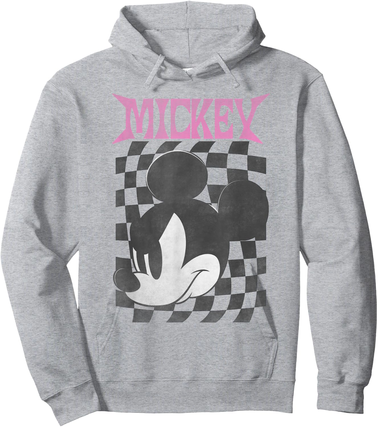 Disney Mickey Classic Mickey Checkered Poster Hoodie - Hoodie | Ash