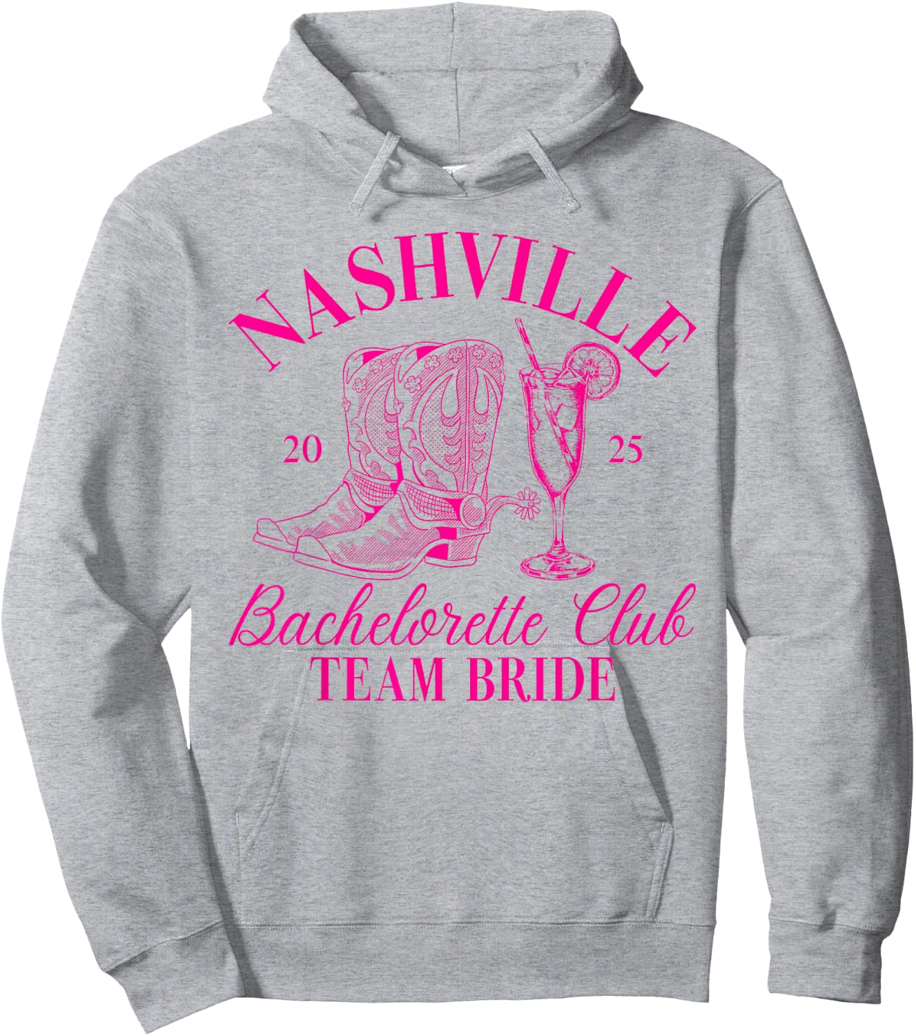 Team Bride Nashville Bachelorette Club Bridal Party 2025 Hoodie - Hoodie | Ash