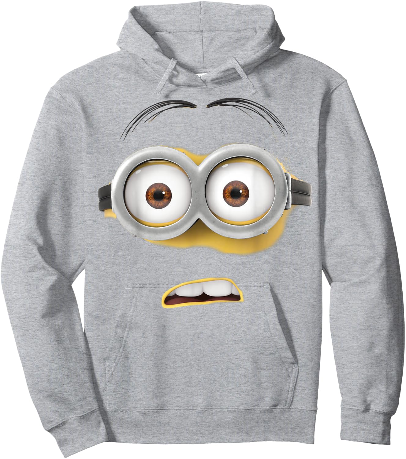 Despicable Me Minions Shocked Face Graphic Hoodie - Hoodie | Ash
