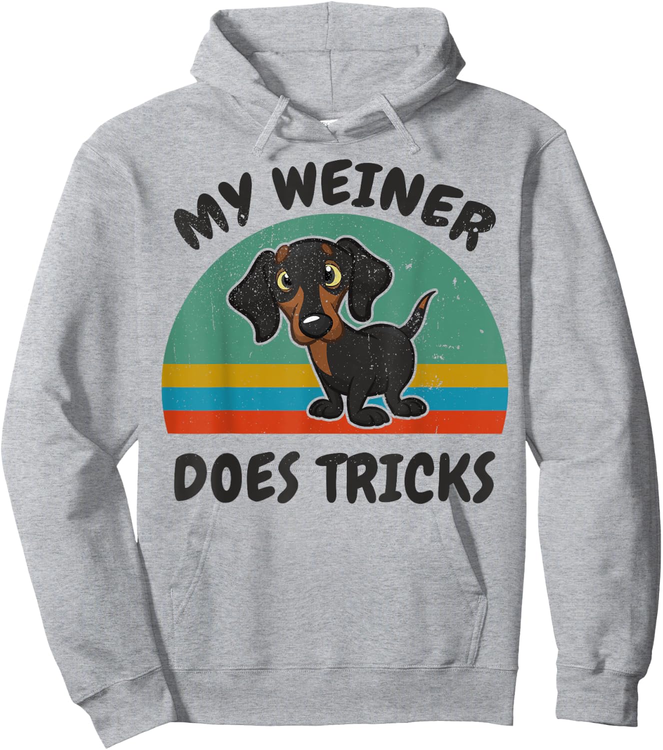 Funny My Weiner-Dog Does Tricks Men Women Gift Dachshund Hoodie - Hoodie | Ash