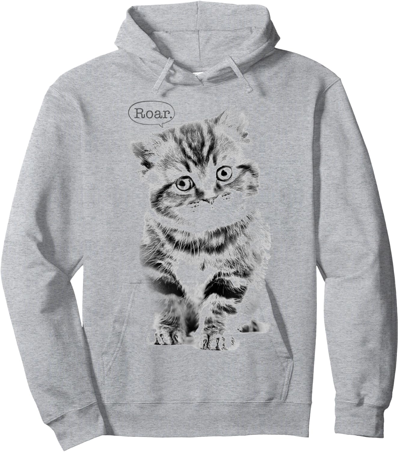 Trendy Roar Kitten Text Bubble Animal Humour Hoodie - Hoodie | Ash