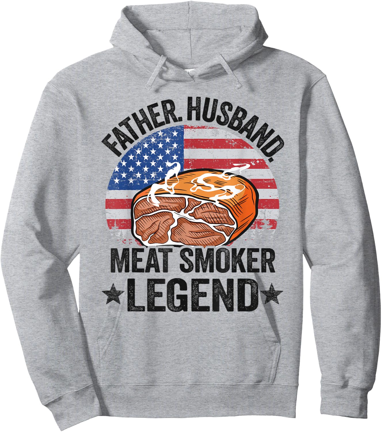 Father Husband Meat Smoker Legend Brisket Dad Meat Smoking Hoodie - Hoodie | Ash