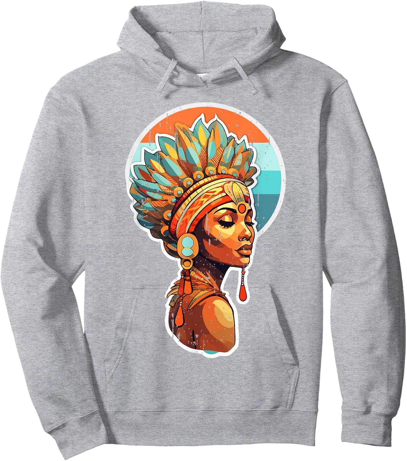 Spiritual Melanin Proud Native Afro American Woman Themed Hoodie - Hoodie | Ash