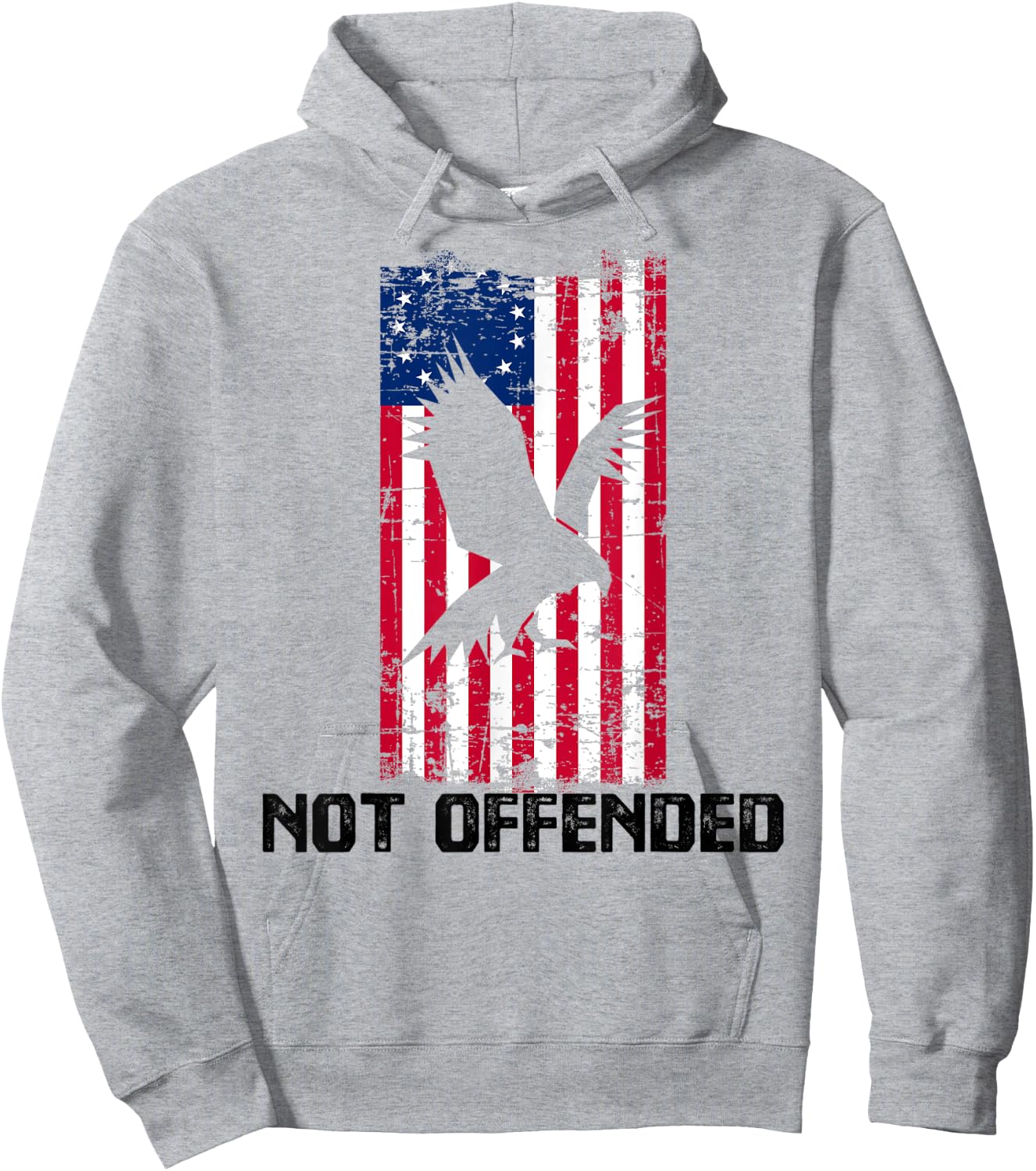 Not Offended Patriotic Betsy Ross American USA Flag 13 Stars Men Hoodie - Hoodie | Ash