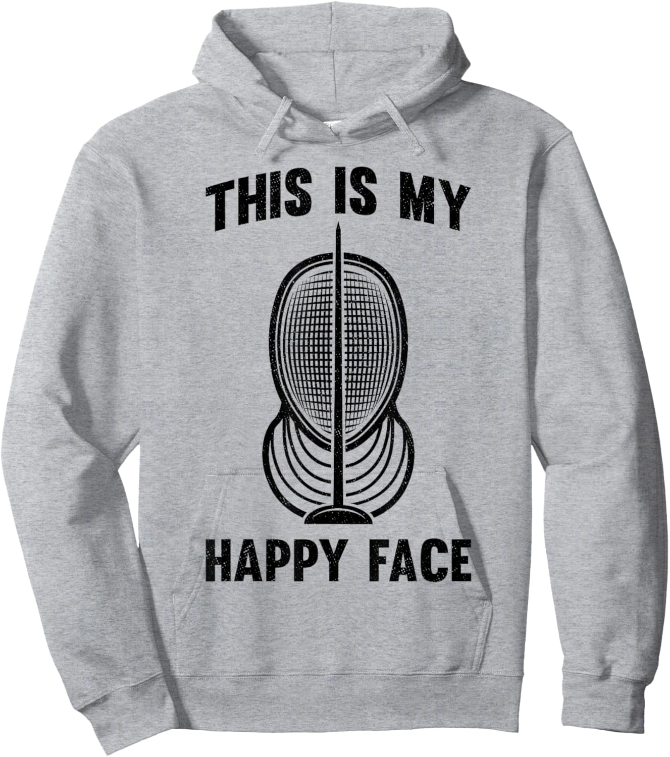 Fencer Fencing Mask This is My Happy Face Epee Sword Fight Hoodie - Hoodie | Ash