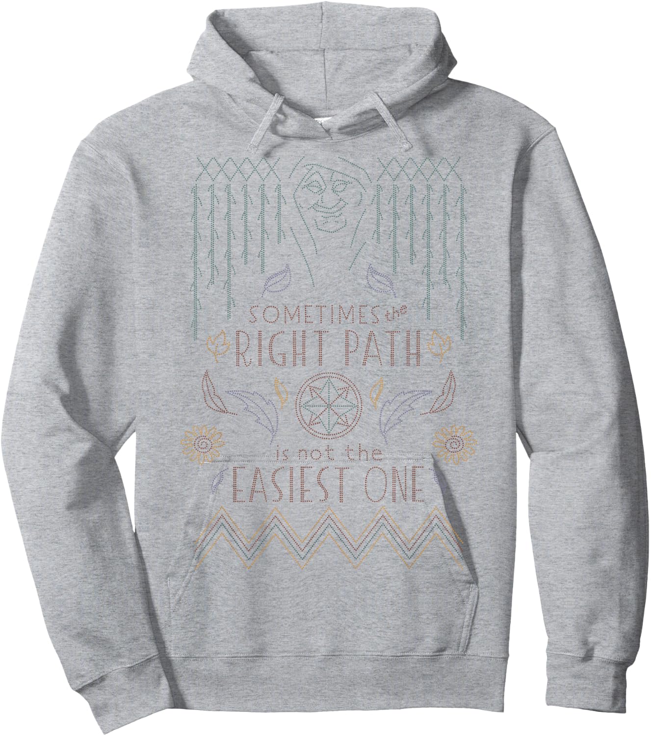 Disney Pocahontas Grandmother Willow Faux Stitch Hoodie - Hoodie | Ash