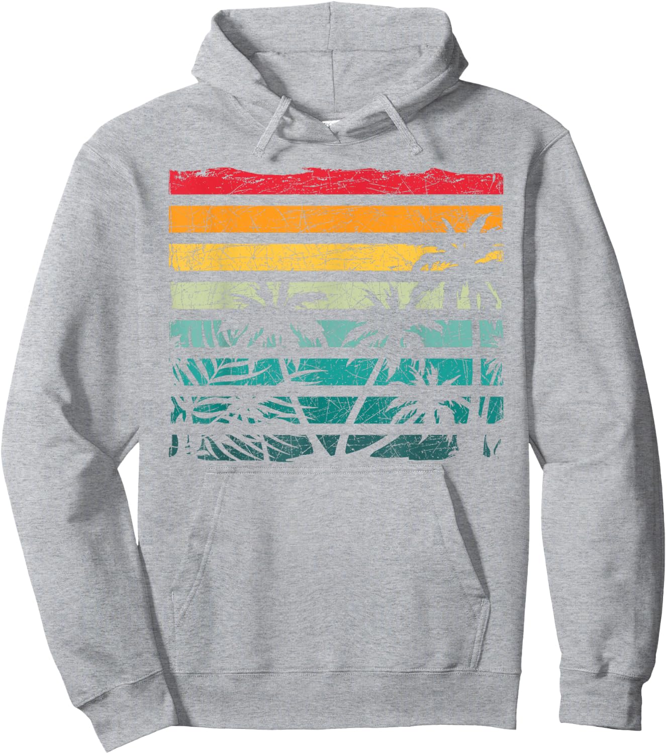 Retro Coconut Palm Trees Beach Exotic Tropical Summer Hoodie - Hoodie | Ash