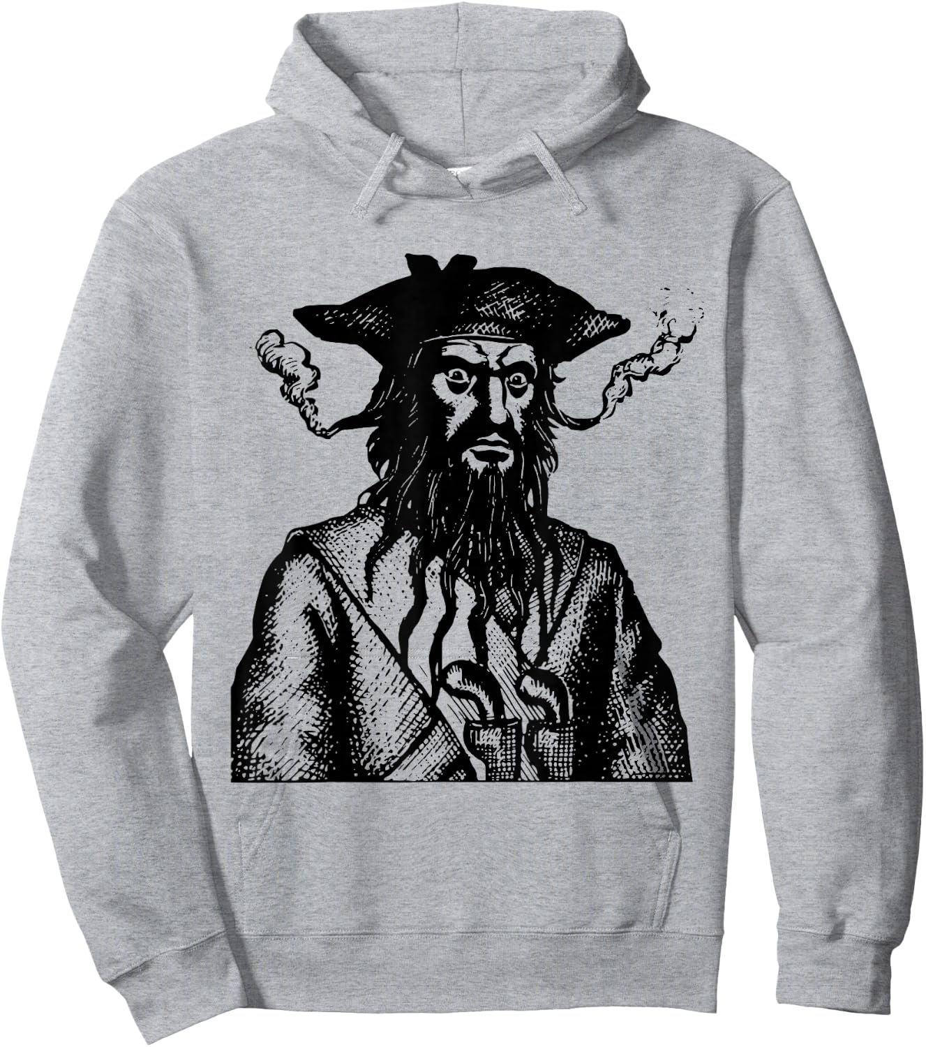 Blackbeard Pirate Captain Buccaneer Edward Teach Scary Hoodie - Hoodie | Ash