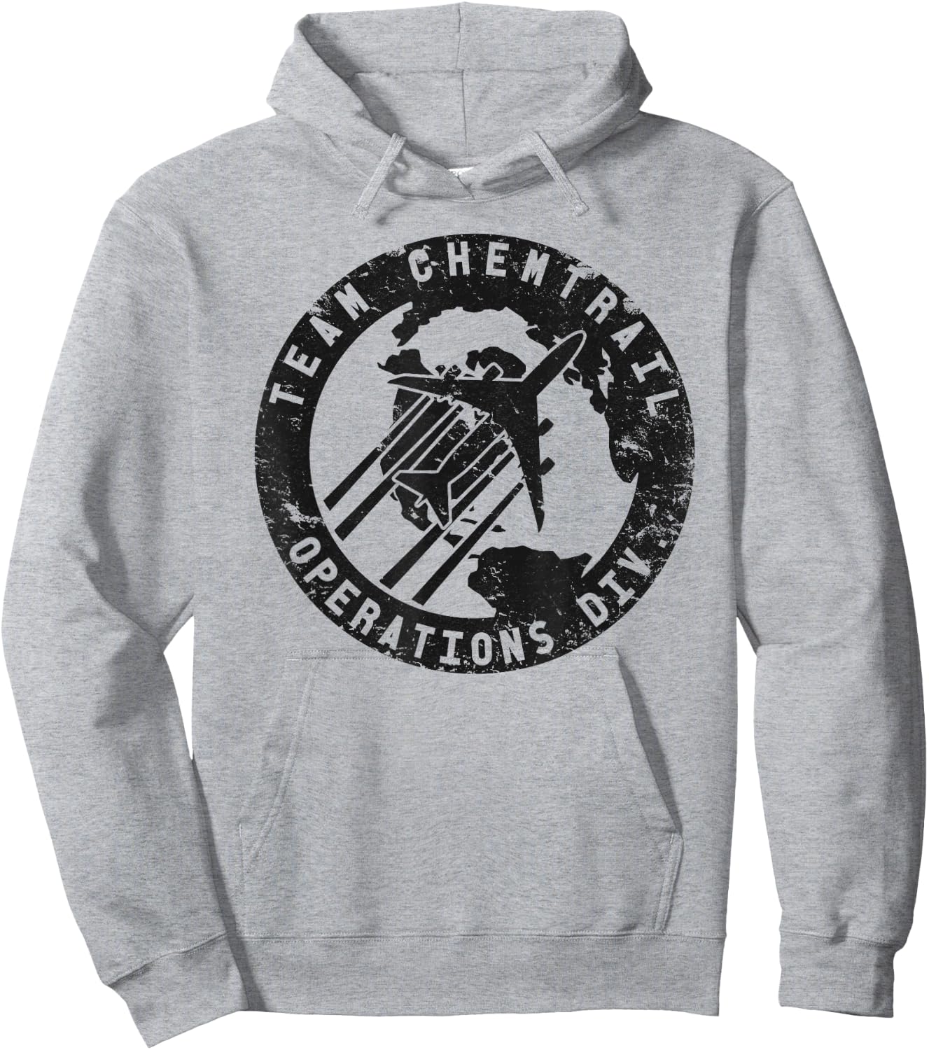 Team Chemtrail Operations Div. Distressed Pilot Hoodie - Hoodie | Ash