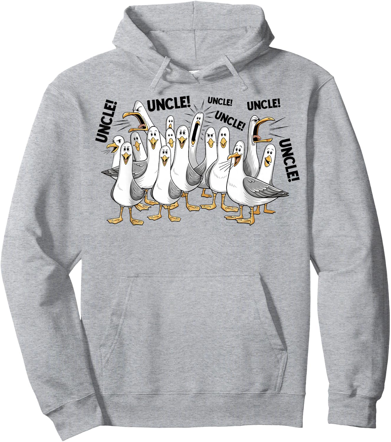 Funny Seagull Uncle Meme Shirt Loud Uncle Calling Ocean Life Hoodie - Hoodie | Ash