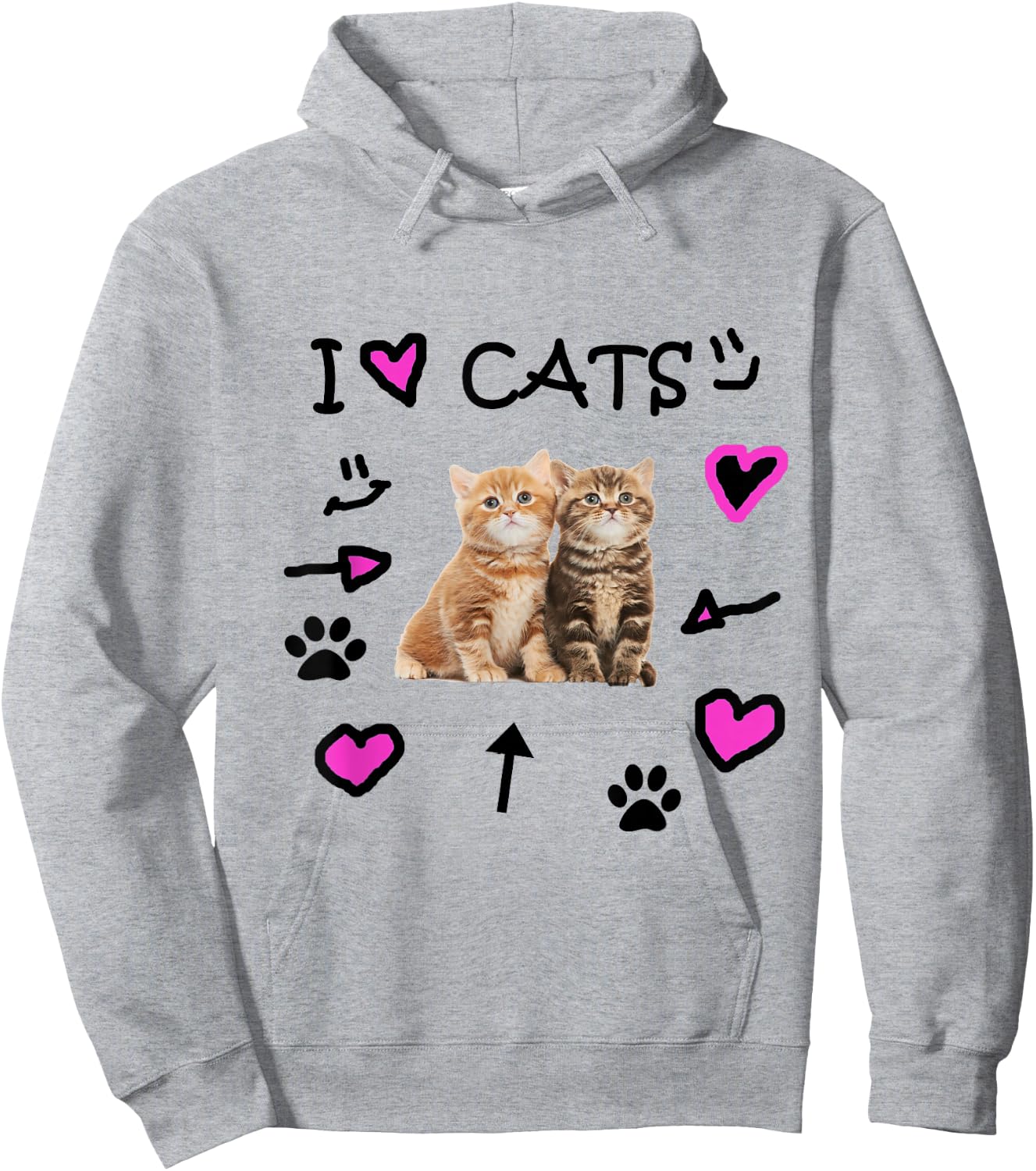 I Love Cats - Cat Lover Shirt Hoodie - Hoodie | Ash