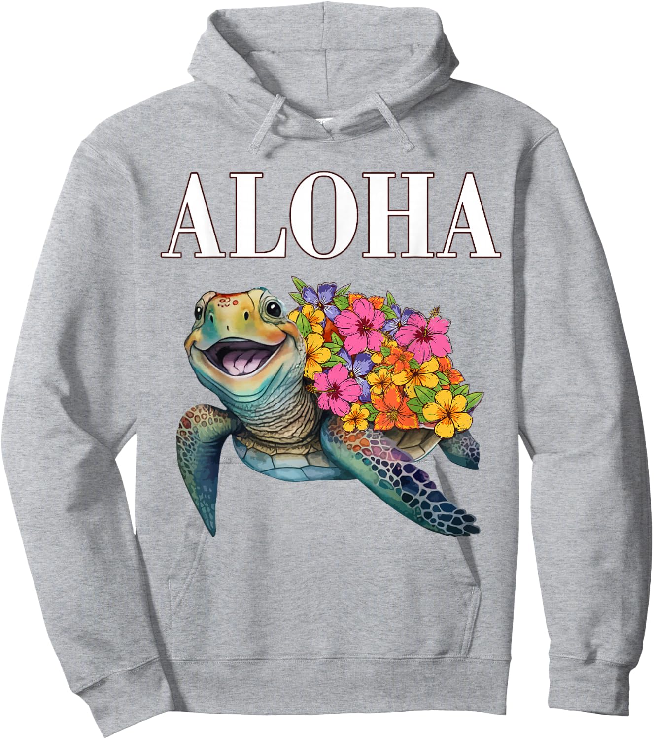 Teen Girl Hawaiian-Shirt Aloha Hawaii Women Turtle Hibiscus Hoodie - Hoodie | Ash