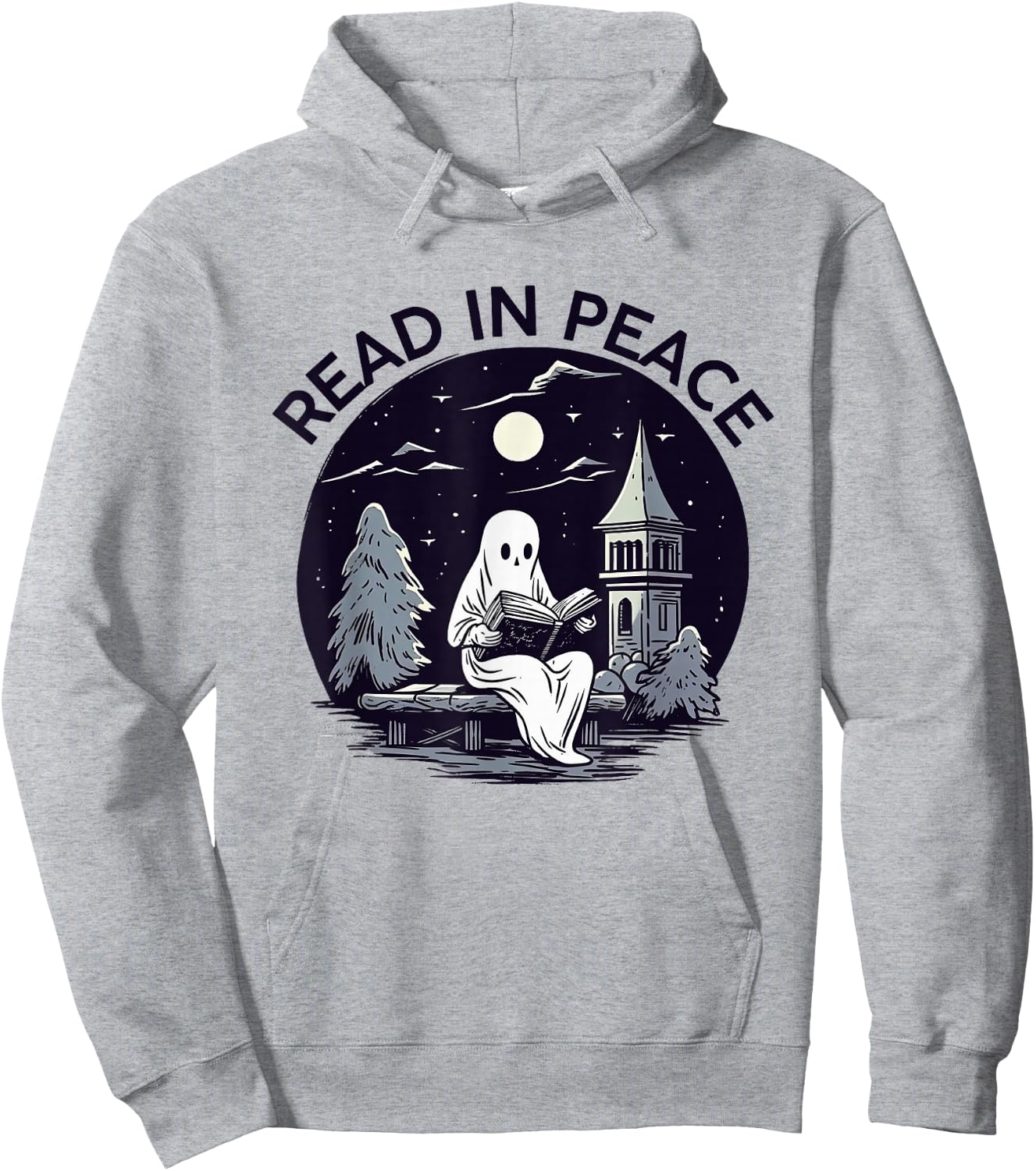 Read In Peace Ghost Halloween Librarian Spooky Season Hoodie - Hoodie | Ash