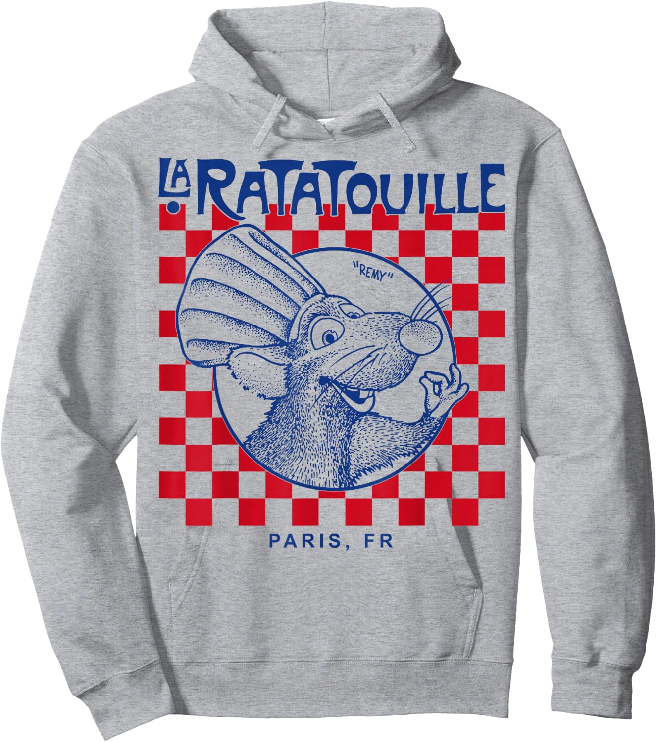 Disney Pixar Ratatouille Remy Paris Checkerboard Vintage Hoodie - Hoodie | Ash