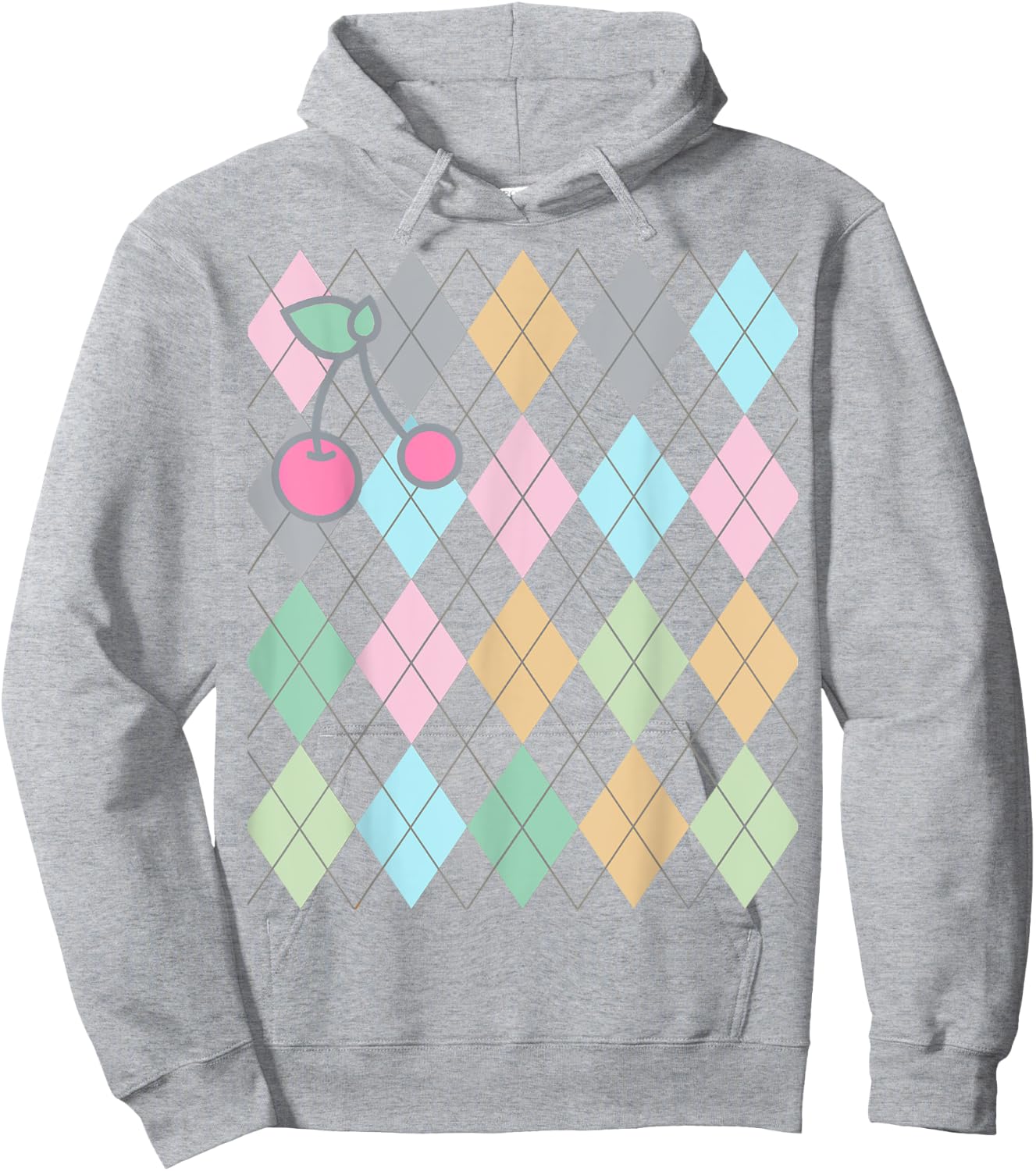 Soft Girl, Preppy Art, Preppy Aesthetic, Argyle, cherries Hoodie - Hoodie | Ash