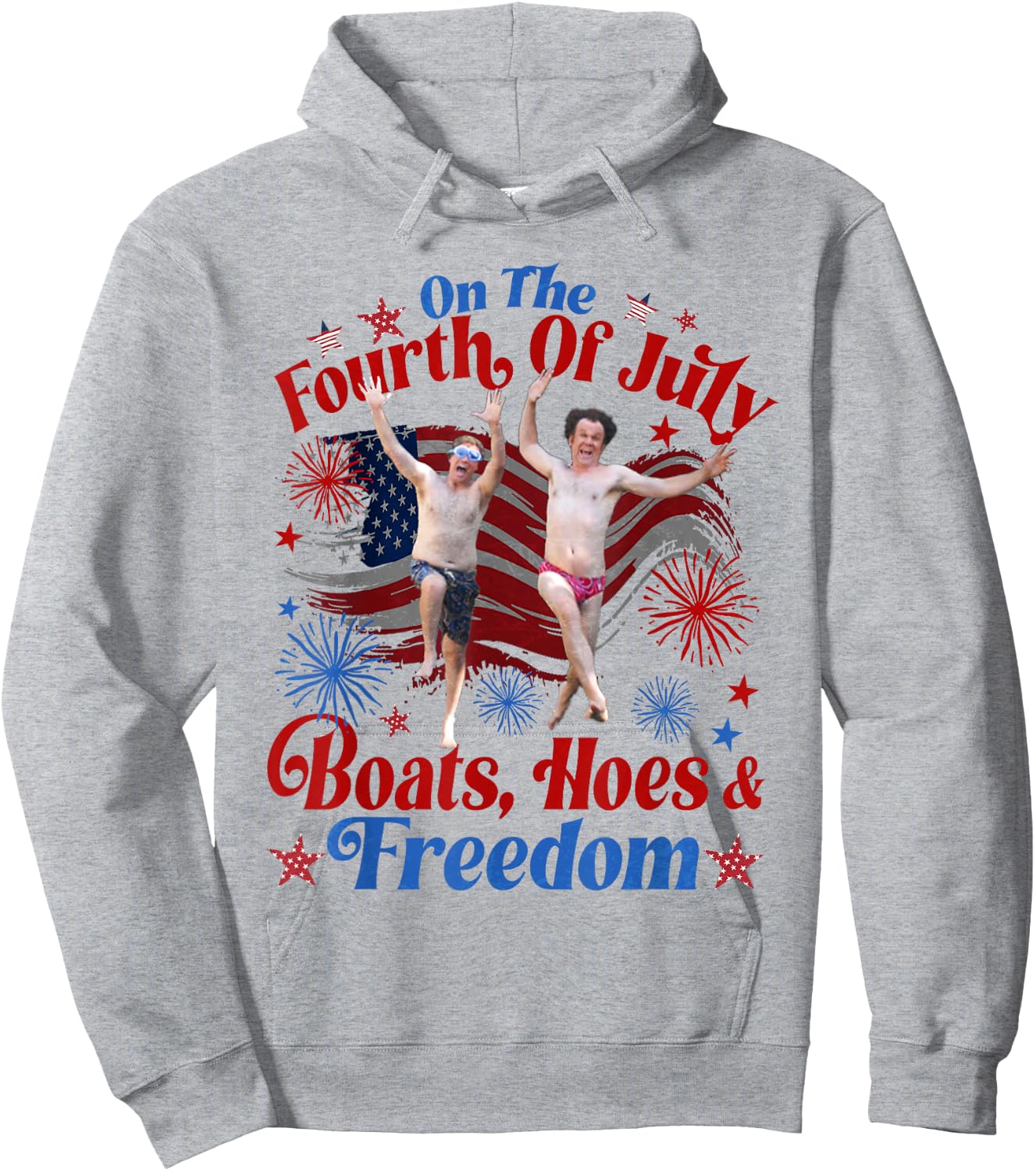 On The Fourth of July Boats, Hoes & Freedom 4th of July Hoodie - Hoodie | Ash