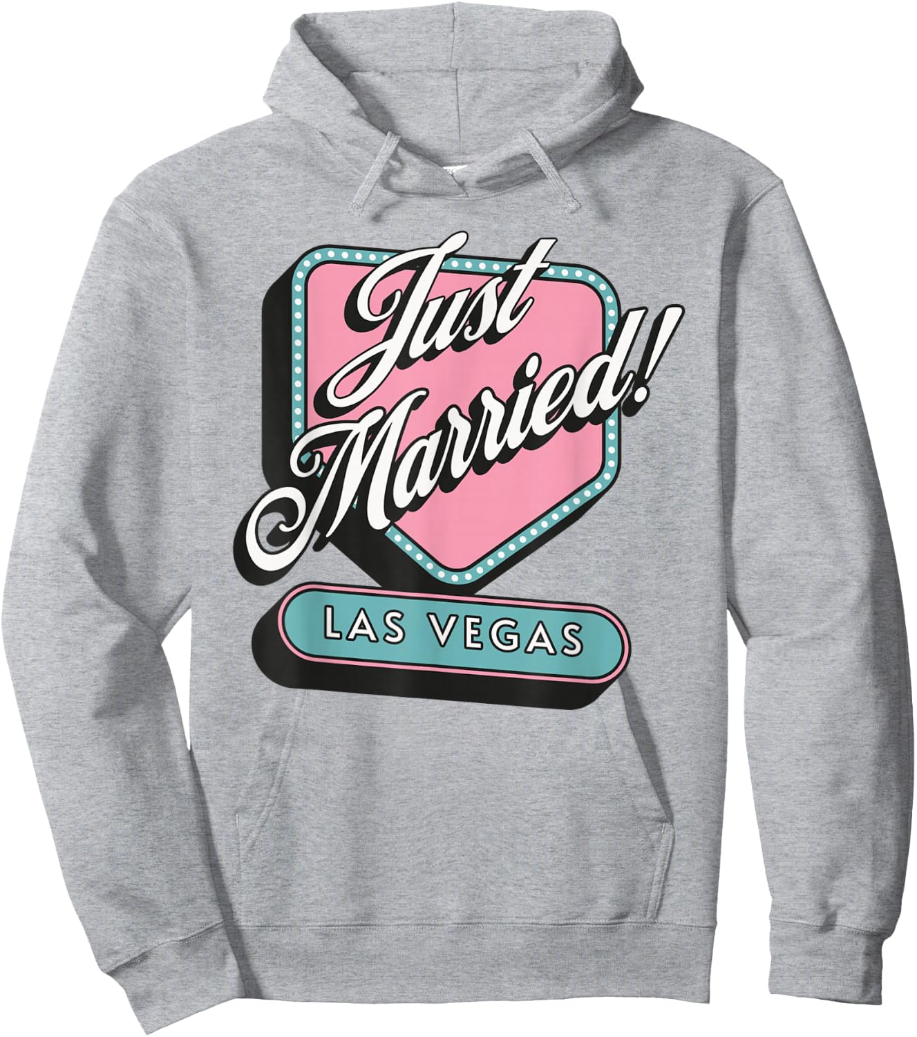Just Married Las Vegas Wedding Bride Groom Hoodie - Hoodie | Ash