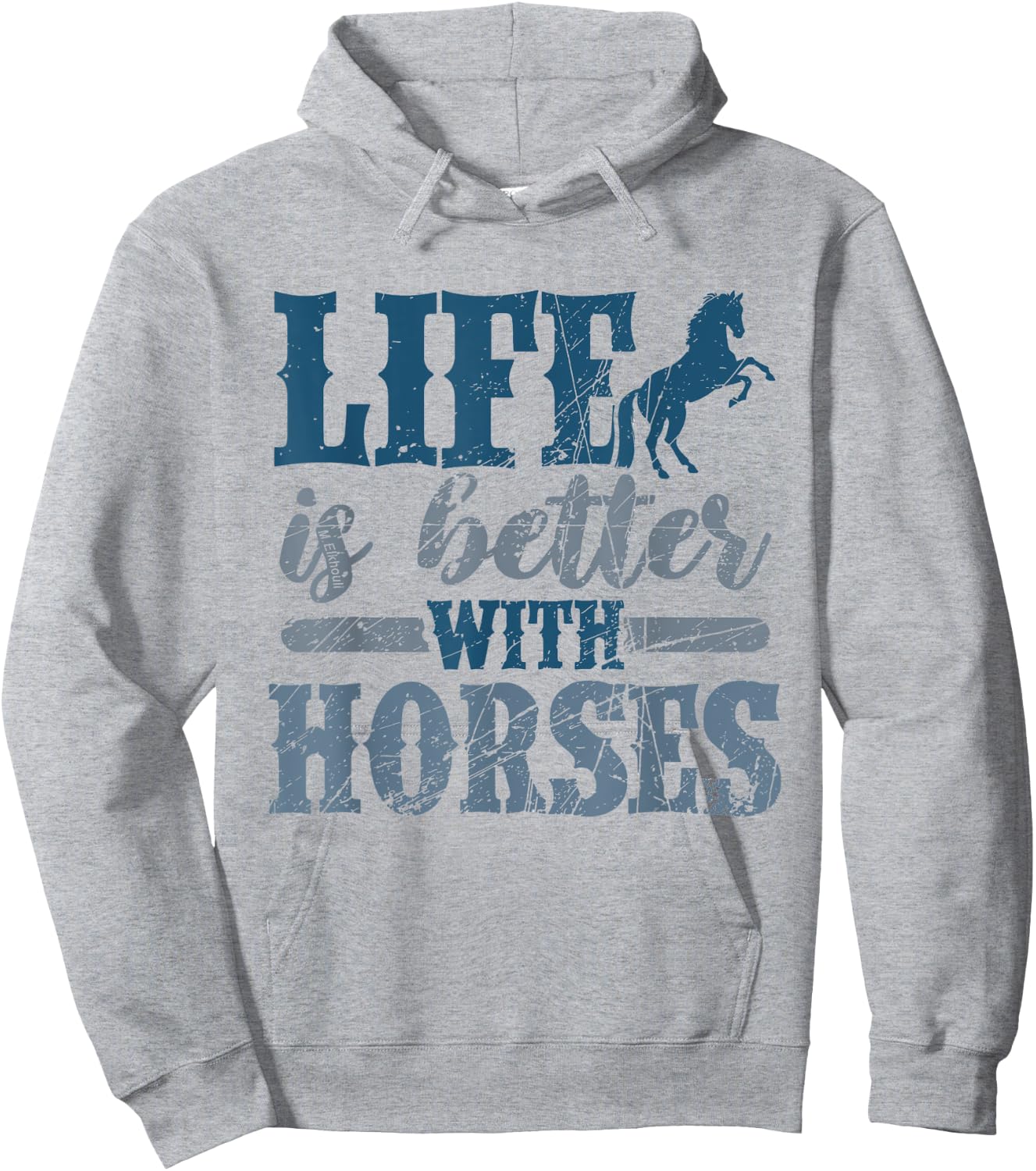 Life is Better with Horses Cute Horse Lover Horseback Riding Hoodie - Hoodie | Ash