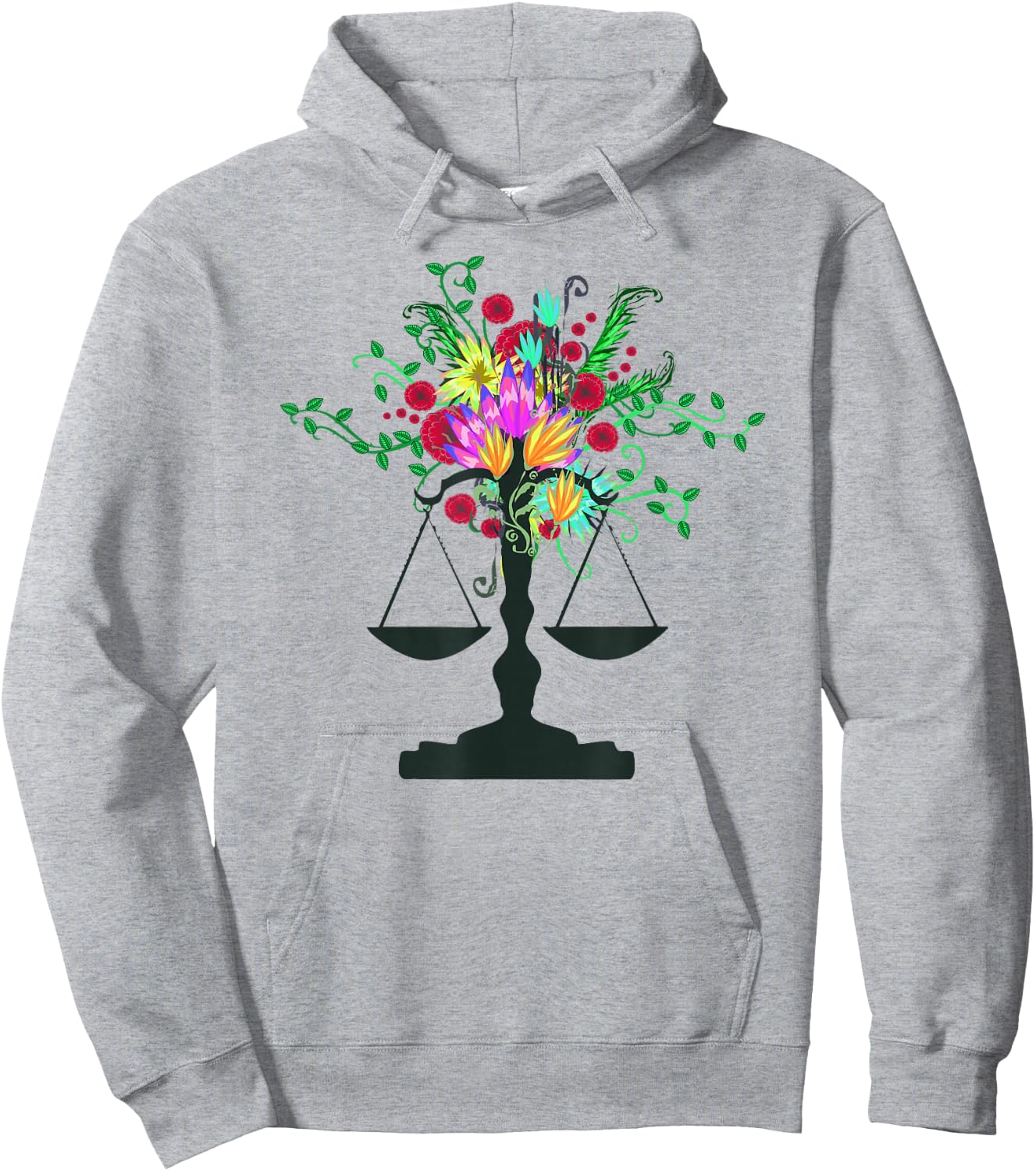 Scales of Justice Flowers Design Female Lawyers Law Student Hoodie - Hoodie | Ash
