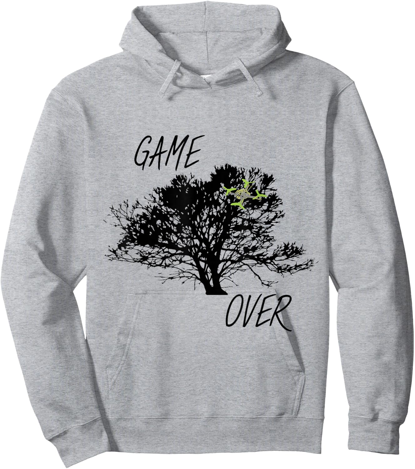 FPV Drone in tree game over Hoodie - Hoodie | Ash