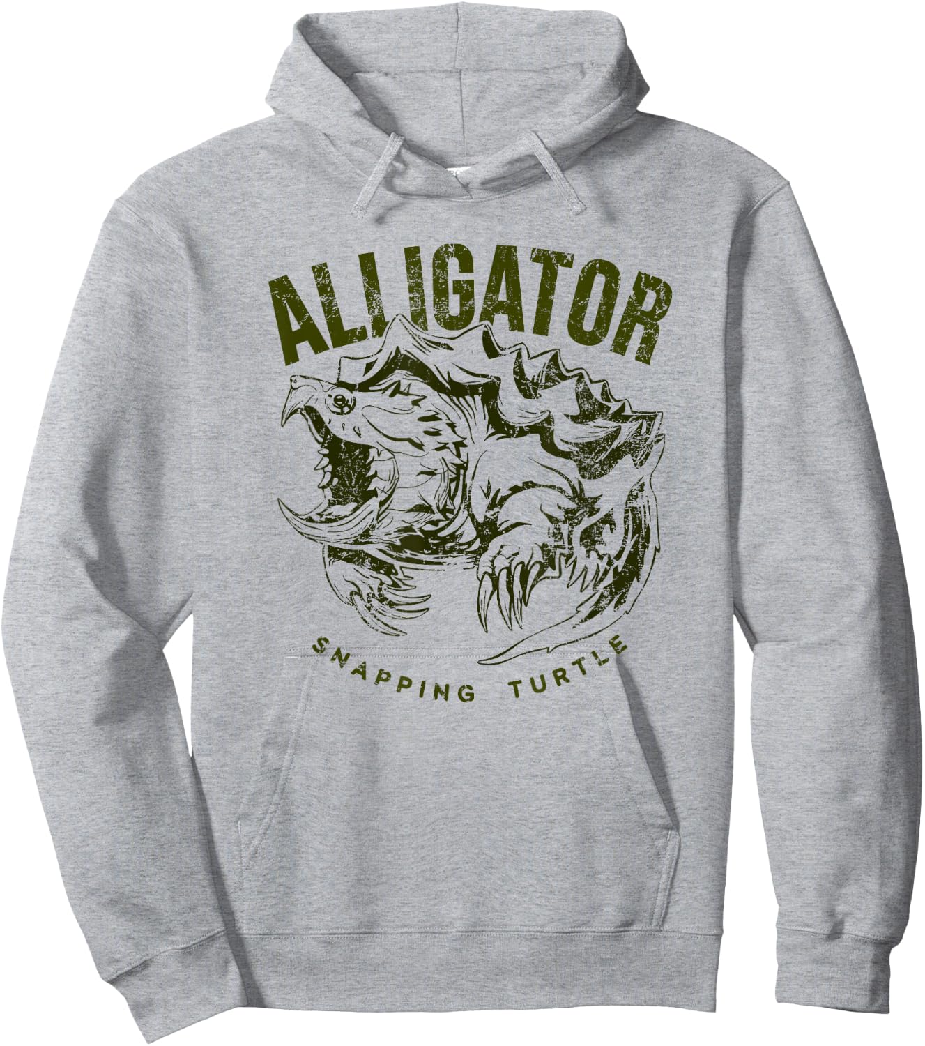 Alligator snapping turtle, vintage design for reptile lovers Hoodie - Hoodie | Ash