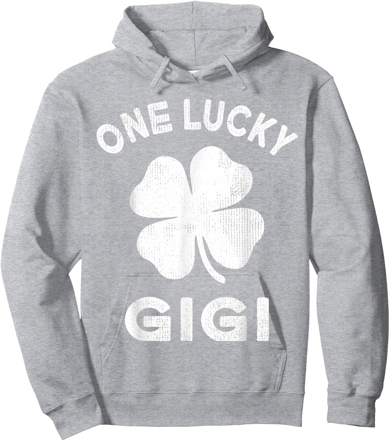 One Lucky Gigi St Patricks Day Green Shamrock Leaf Hoodie - Hoodie | Ash