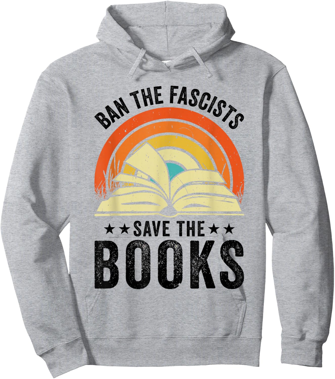 Ban The Fascists Save The Books Book Lover Worm Nerd Hoodie - Hoodie | Ash