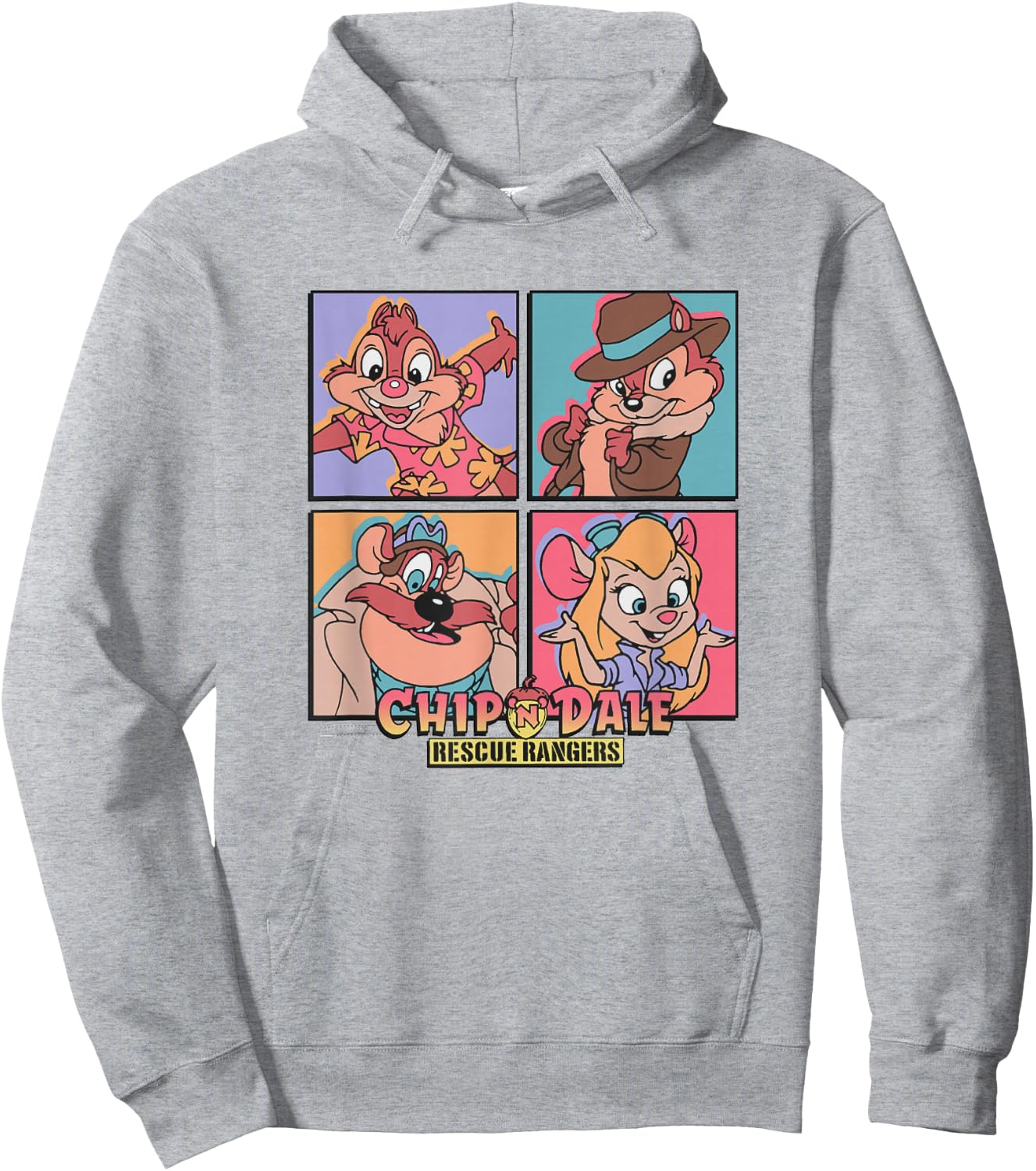 Disney Chip 'n' Dale Rescue Rangers Characters Panels Hoodie - Hoodie | Ash