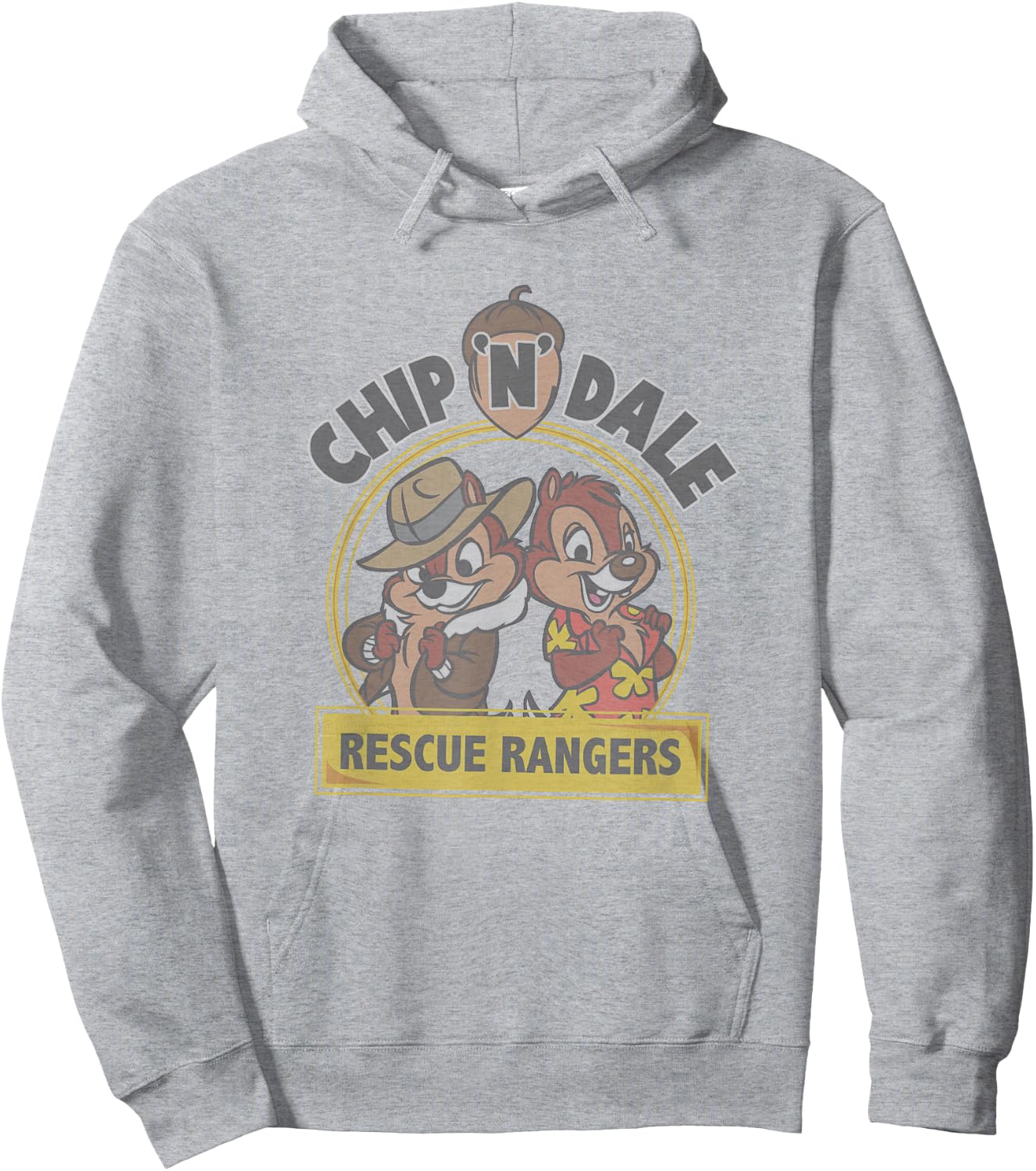 Disney Chip 'n' Dale Rescue Rangers Iconic Logo Hoodie - Hoodie | Ash