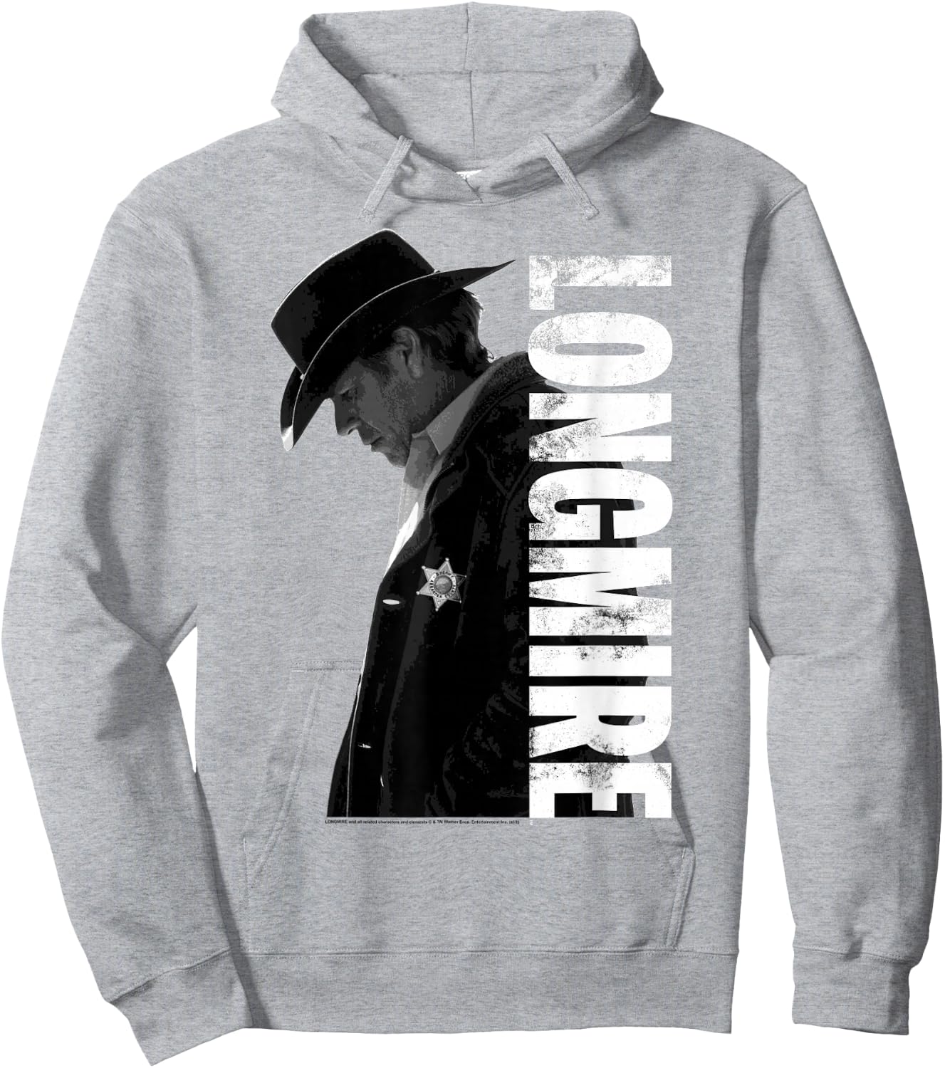 Warner Bros. Longmire Profile - -Adult, Silver, Small, Short Sleeve, , Classic Fit, Cotton, Polyester Hoodie - Hoodie | Ash