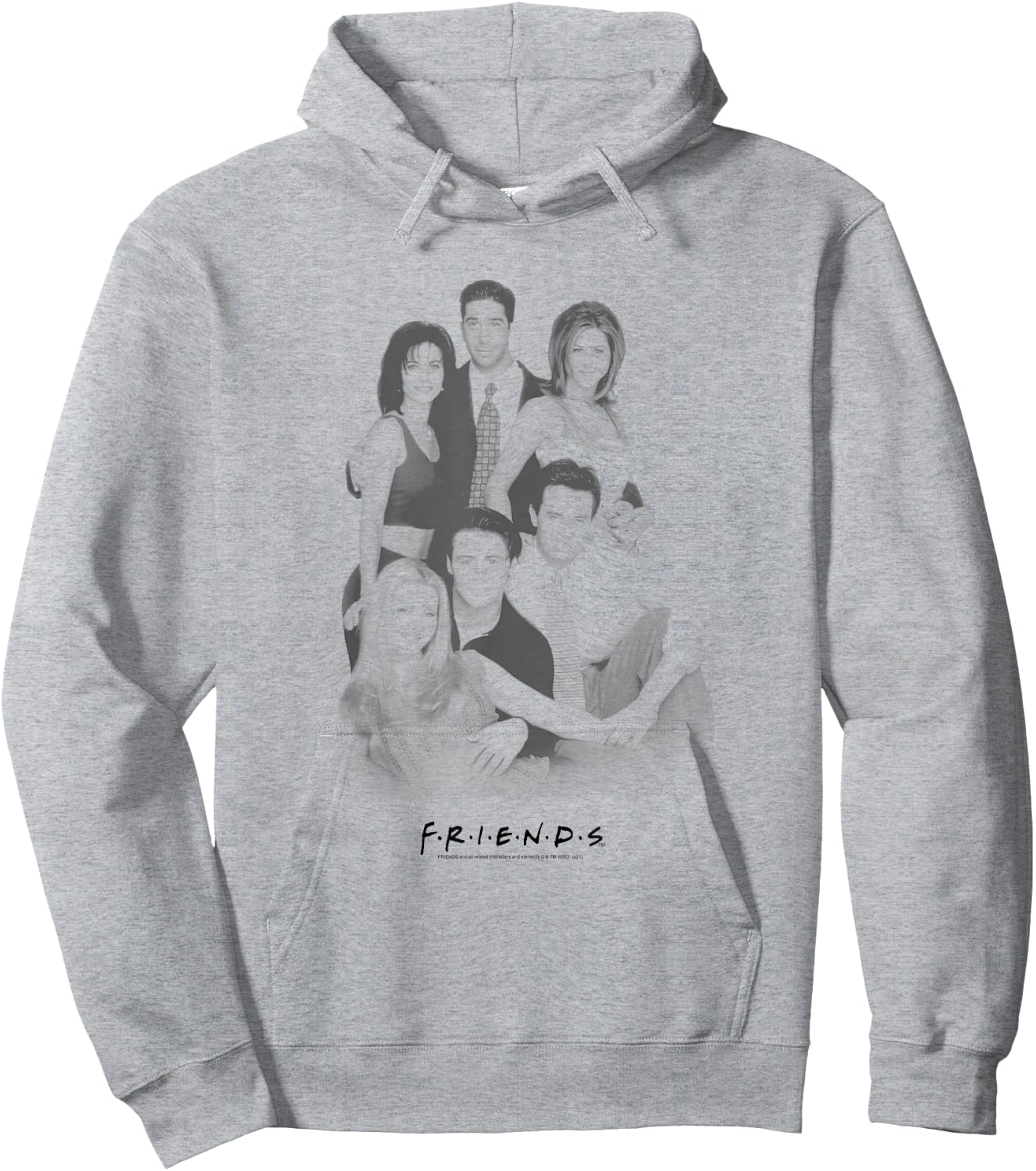 Friends Cast Group Shot Black and White Photo TV Show Hoodie - Hoodie | Ash
