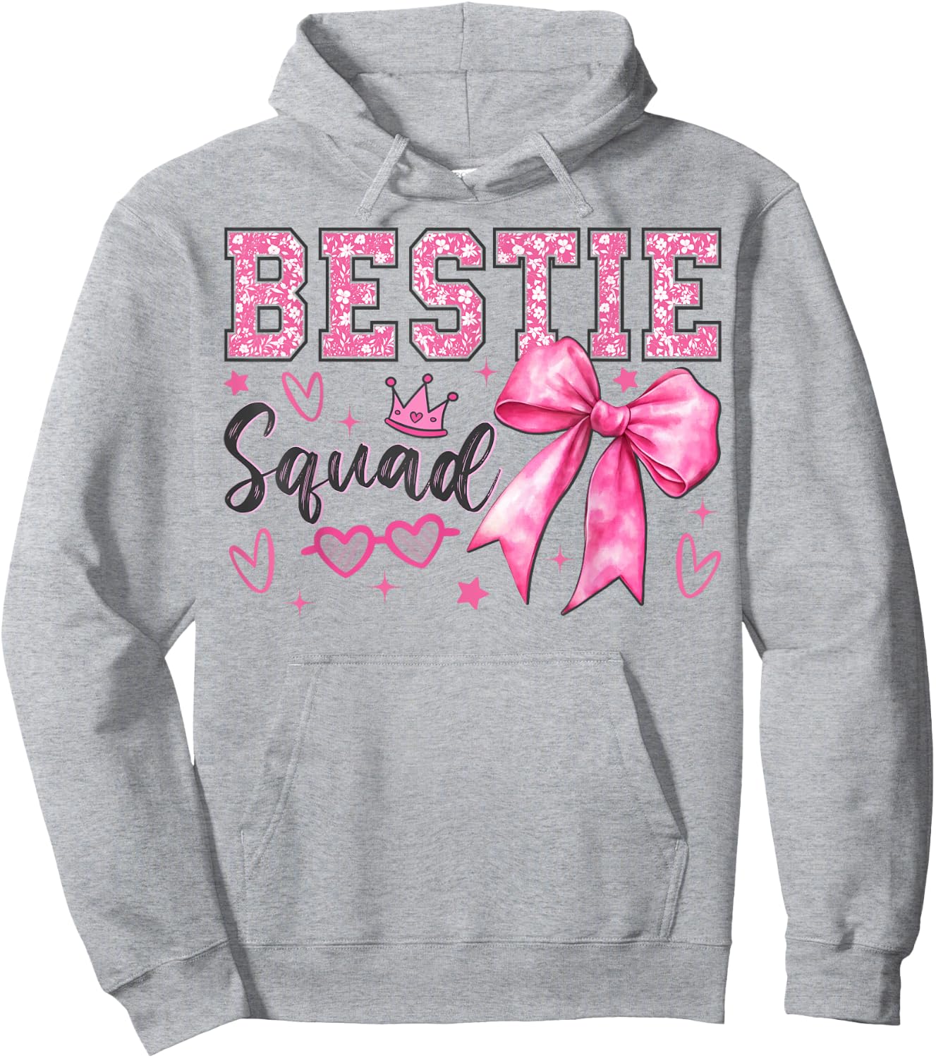 Bestie Squad Coquette Best Friends Matching Girls Hoodie - Hoodie | Ash