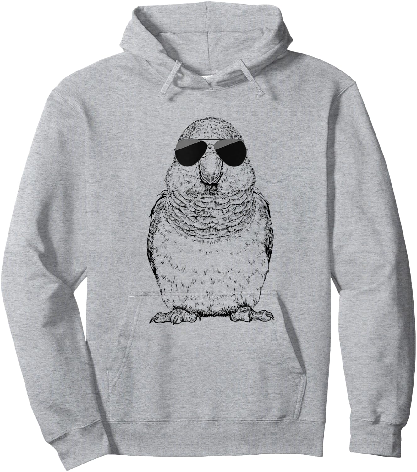 Quaker Parrot Bird with Sunglasses -Adults, Kids Hoodie - Hoodie | Ash